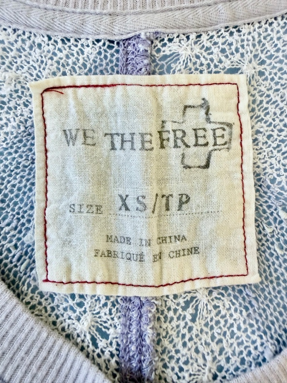 Free People We The Free Sheer Knit Long Sleeve Top XS Boho Grunge Distressed - Picture 5 of 8